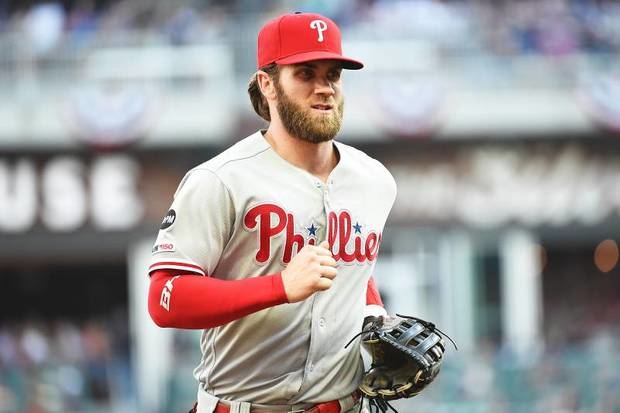 Estrella de los Filis de Filadelfia, Bryce Harper.