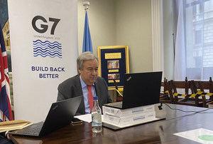 ONU
El Secretario General, António Guterres, en un encuentro virtual con la prensa durante su participación en la Cumbre del G7 en el Reino Unido