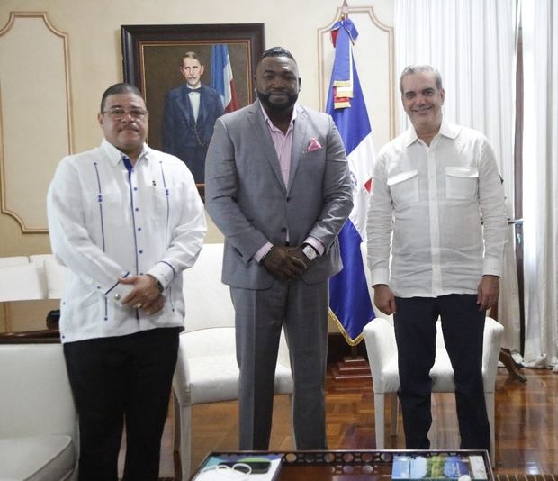 Francisco Camacho, David Ortiz y Presidente Abinader.