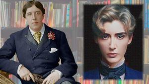 El retrato de Oscar Wilde y Giamilka Román