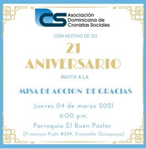 Misa 21 aniversario de Asociación Dominicana de Cronistas Sociales