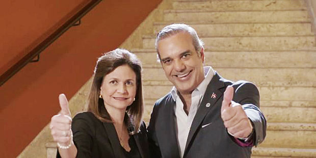 Vicepresidenta Raquel Peña junto al presidente electo Luis Abinader.