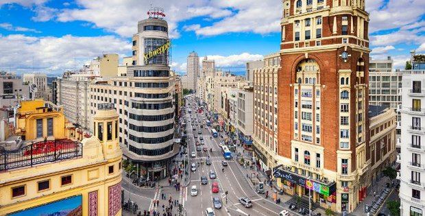 La Gran Via, Madrid.