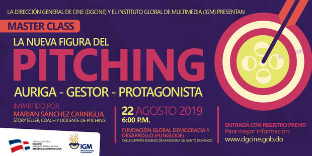 Afiche del master class La nueva figura del pitching: auriga - gestor - protagonista.