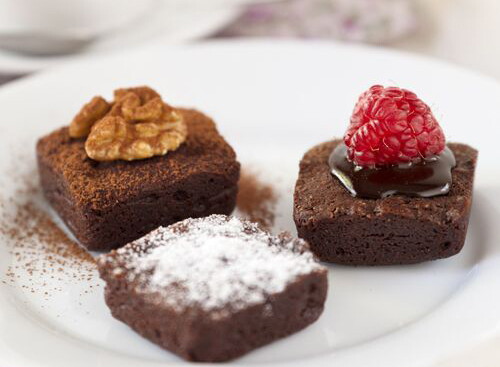 Mini Brownies de chocolate.