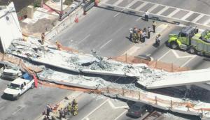Reportan fallecidos tras derrumbe de puente en Miami