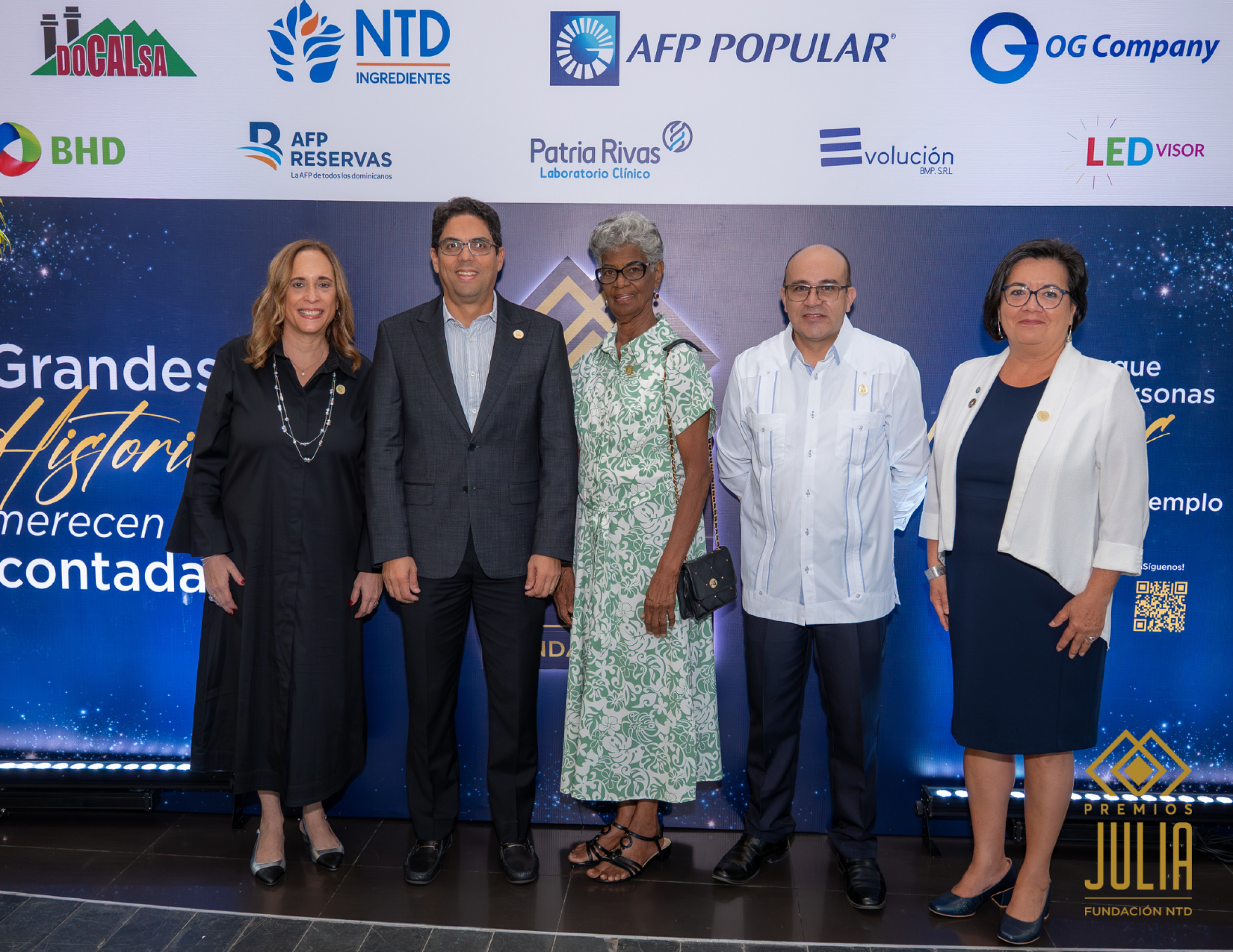 Sandra Aponte, Juan Roberto Amell, Silvia Denisse Pichardo, Rodrigo Segura y Julia Sánchez.