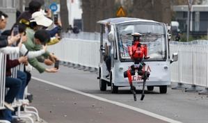 Robots superan a humanos en media maratón de Pekín