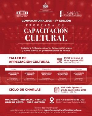 Fundación Amigos del Teatro Nacional lanza la 4ta edición del Programa de Capacitación Cultural.