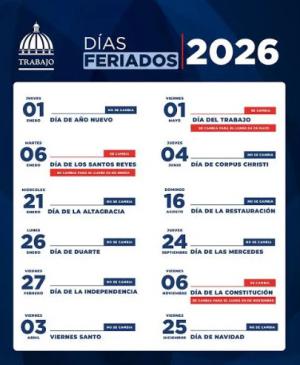 Días feriados del 2026 en República Dominicana