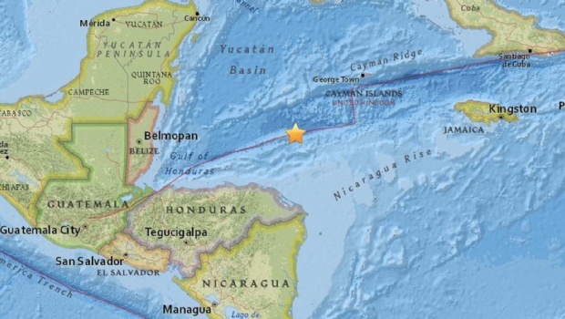 El origen del terremoto se situó a 44 kilómetros al este del archipiélago de las Islas del Cisne