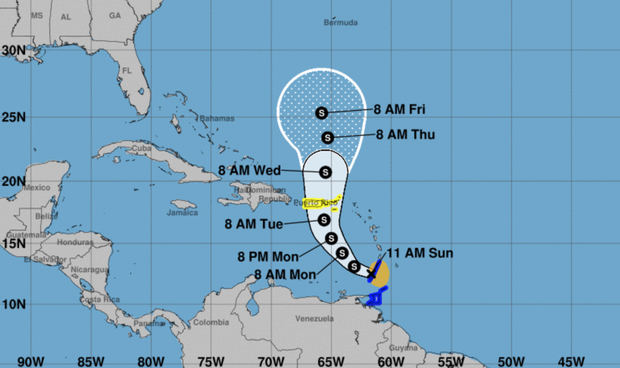 La tormenta tropical Karen, la número 11 de la temporada de huracanes.