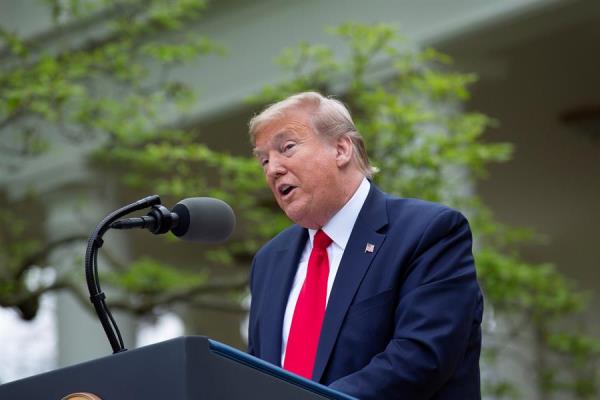 Donald Trump durante una rueda de prensa en la Casa Blanca.