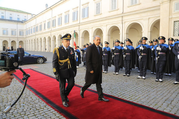 Presidente Danilo Medina en el Palacio de Quirinal.