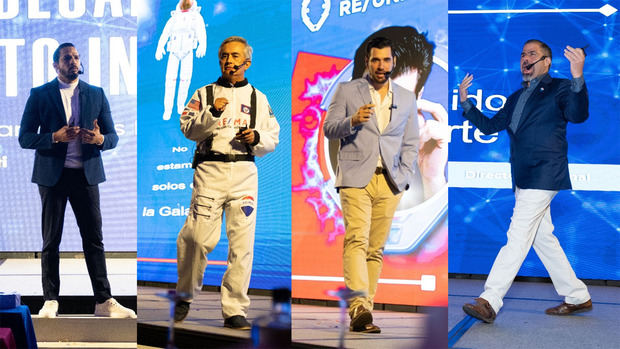 Juan Carlos Rodríguez, Alejandro Romero, Francisco Montalvo y Mélido Marte durante la convención.