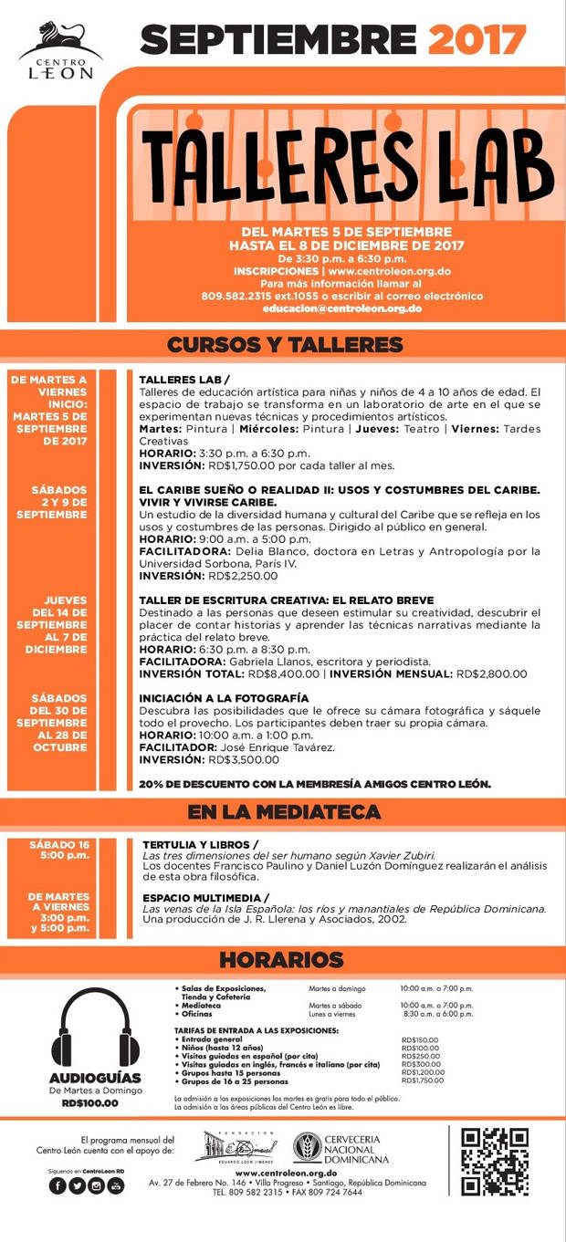 Centro León: Programa de Actividades de septiembre 2017
