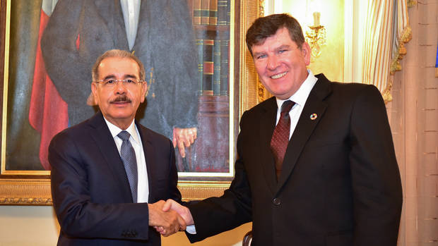 Danilo Medina, junto a Esteban Caballero. 