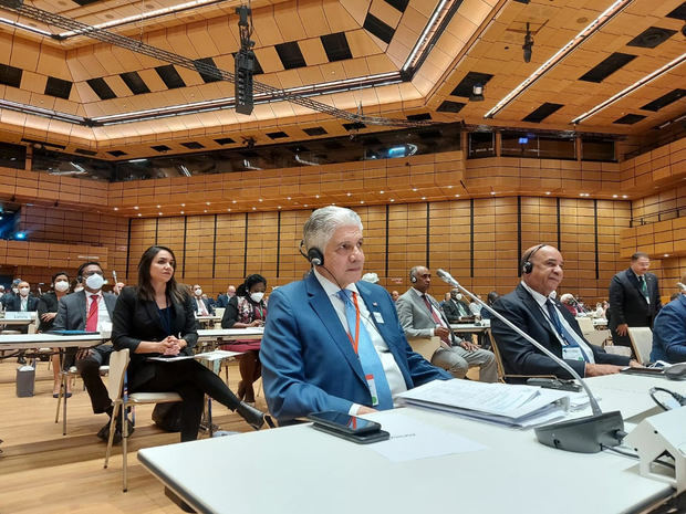 El presidente del Senado de la República, Eduardo Estrella al participar en la Quinta Conferencia Mundial de Presidentes de Parlamentos.