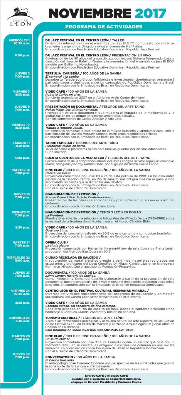 Centro León | Programa de Actividades Noviembre 2017