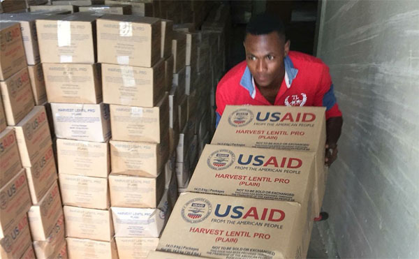 Parte del donativo del USAID