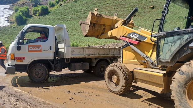 Operativo del Ministerio de Obras Públicas.