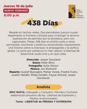 '438 Días': cine y debate sobre la libertad de prensa en el Museo de la Resistencia