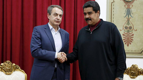 José Luis Rodríguez Zapatero junto al presidente de Venezuela, Nicolás Maduro.